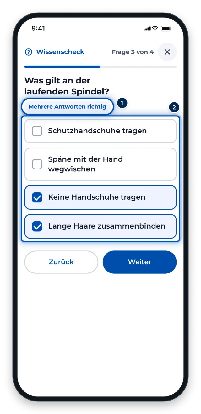 Eine Frage mit mehreren richtigen Antworten