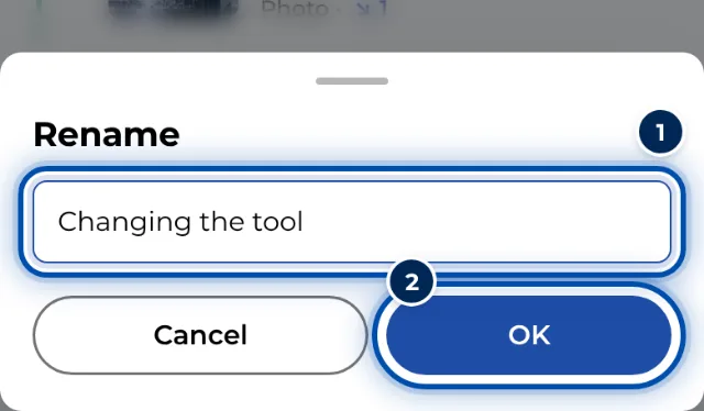 Renaming a chapter on a phone