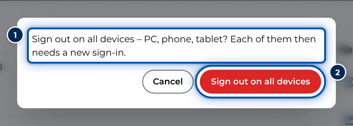 The question before signing out on all devices