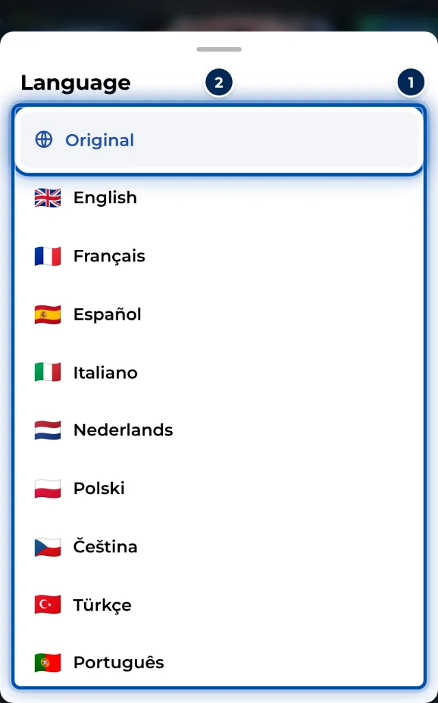 The list of languages in the worker view